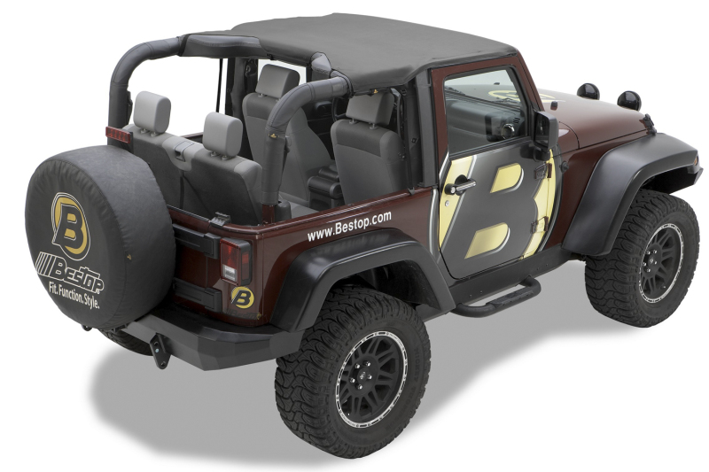Jeep Wrangler JK Bikini Top - Bestop - Header Targa - Black Diamond - `10-`18