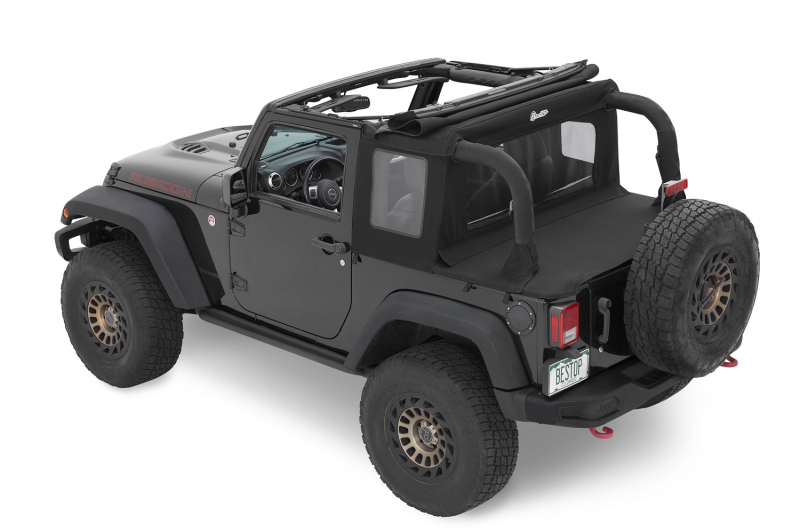Jeep Wrangler JK Soft Top - Bestop - Halftop Premium Black Twill - Black - `07-`18