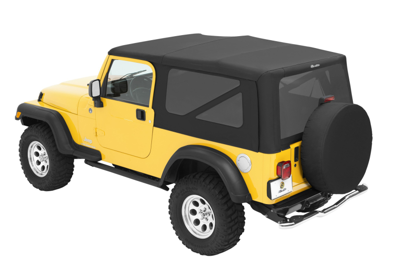 Jeep Wrangler TJ Soft Top - Bestop - Sailcloth; Tinted Windows; No Door Skins - Black Diamond - `04-`06