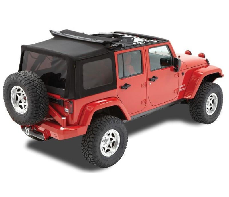 Jeep Wrangler JK Soft Top - Bestop - Premium Black Twill; Tinted Windows; No Door Skins - Black - `07-`09