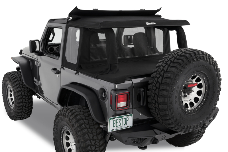 Jeep Wrangler JL Soft Top - Bestop - Halftop Conversion Kit - Premium Black Twill - `18-`26