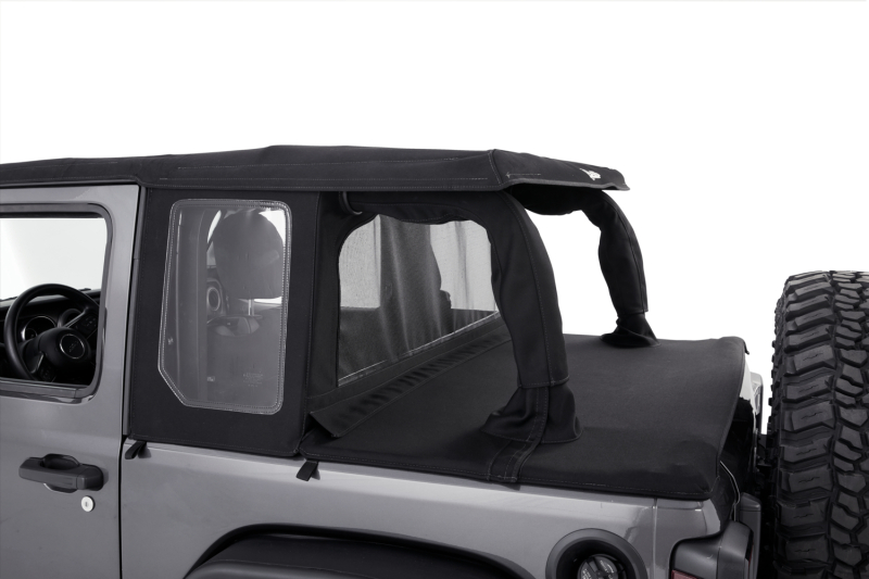 Jeep Wrangler JL Soft Top - Bestop - Halftop Conversion Kit - Premium Black Twill - `18-`26