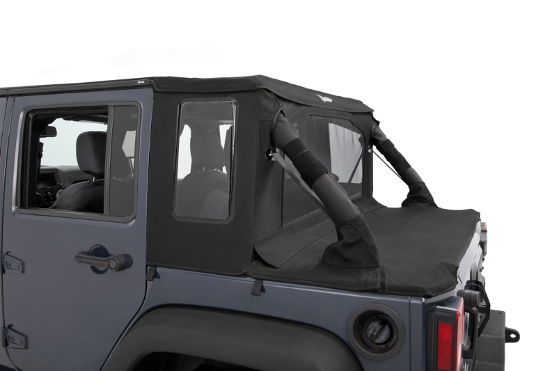 Jeep Wrangler JK Halftop Soft Top Conversion Kit - Bestop - Halftop - Premium Black Twill - `07-`18