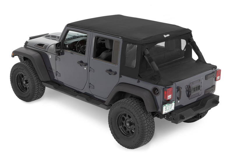 Jeep Wrangler JK Soft Top Conversion Kit - Bestop - Halftop - Black Diamond - `07-`18