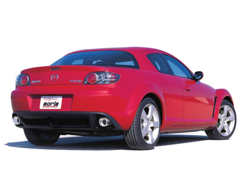 Mazda RX 8 Performance Exhaust - Borla - Cat Back, Single Rear Exit, Round Rolled Angle-Cut - `03-`09
