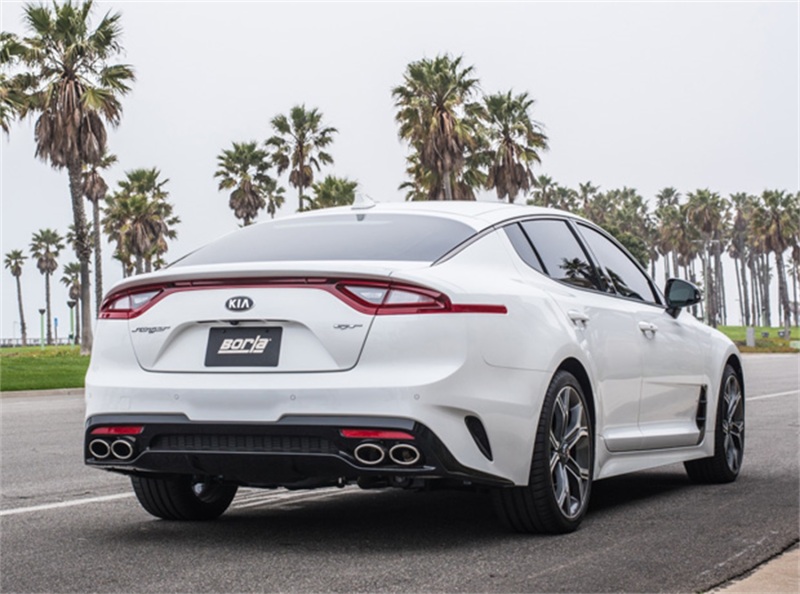 Kia Stinger GT Performance Exhaust - Dual Split Rear Exit - Borla - S-Type Cat Back, Merge X-Pipe, Polyphonic Harmonizer - `18-`21