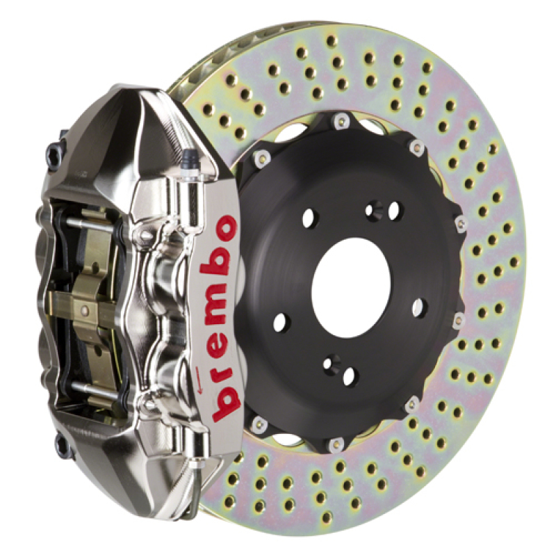 Mazda MX-5 Brake Kit - Front - Brembo - GTR BBK 4 Piston Billet 328x28 2pc Rotor Drilled - Nickel Plated - `16-`27