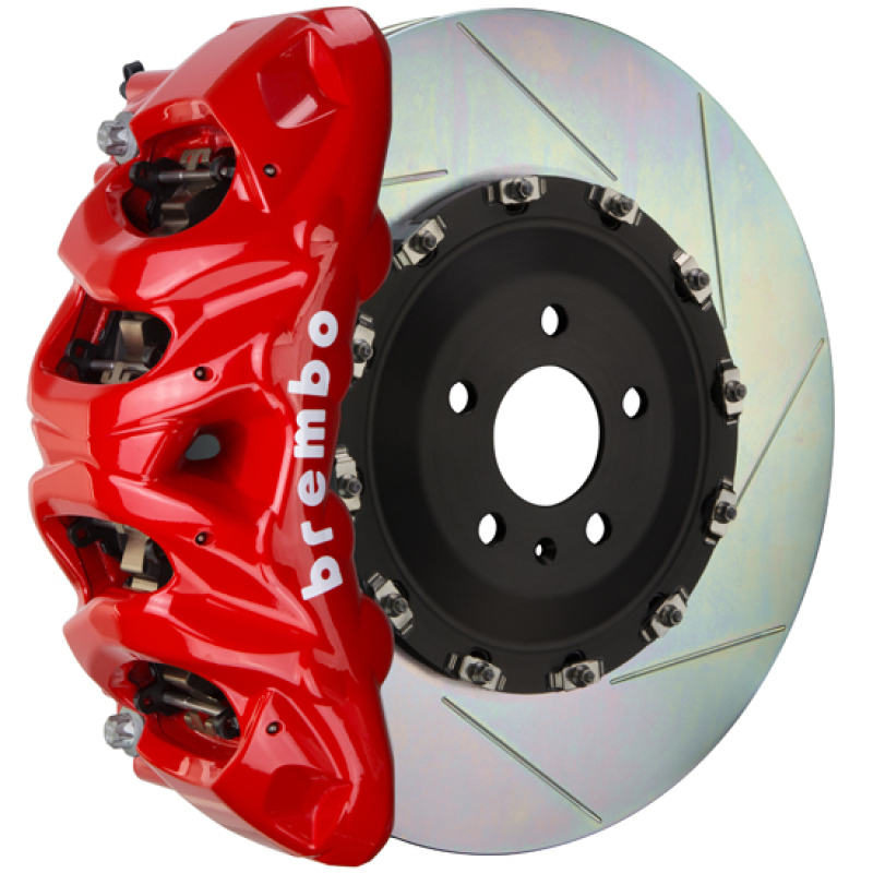 Cadillac Escalade Brake Kit - Front - Brembo - GT BBK 8 Piston Cast 412x38 2pc Rotor Slotted Type1 - Red - `21-`27