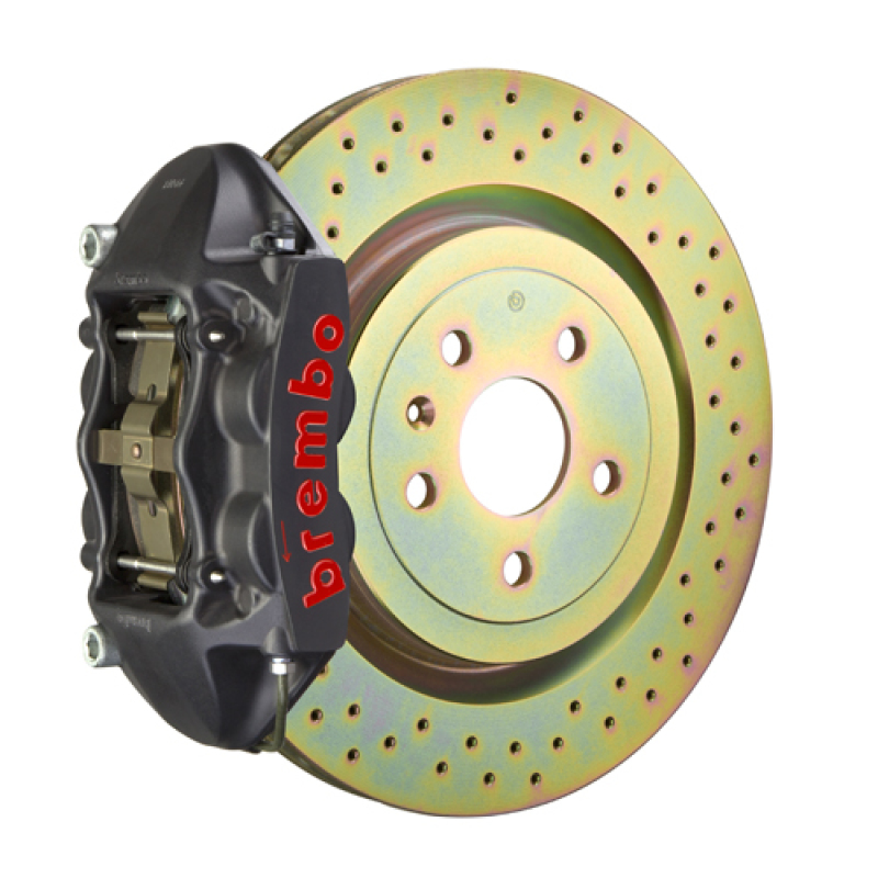 Infiniti Q50 Brake Kit - Rear - Brembo - 4 Piston Cast 380x28 2pc Rotor Slotted Type1 - Black - `14-`27