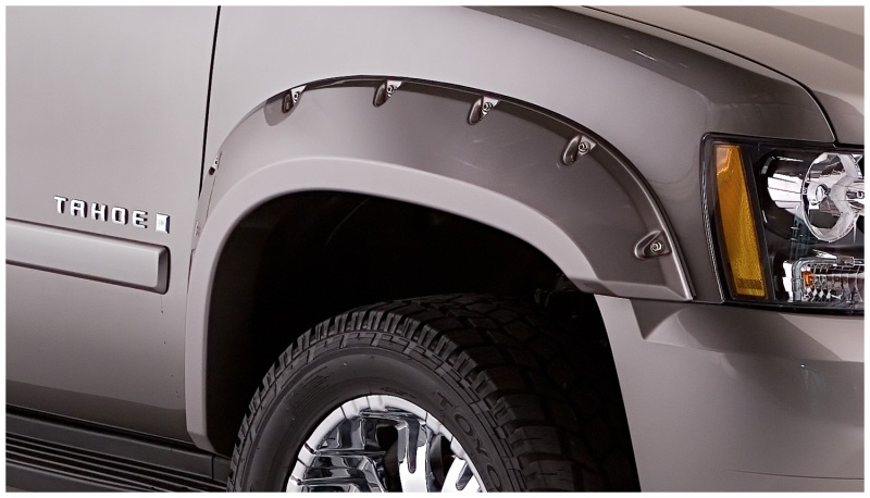 Chevrolet Tahoe Fender Flares - Front + Rear - Bushwacker - Pocket Style, Smooth Finish - Black - `07-`14
