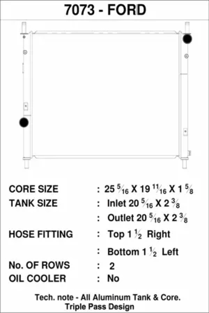 Ford Mustang Radiator - CSF - High-Performance All-Aluminum + Dual Core + B-Tube Technology - Satin - `15-`27