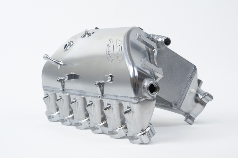 BMW M4 Charge Air Cooler Manifold - CSF - Level-Up, Raw Billet, Liquid-to-Air Bar & Plate Core, Integrated Port Injection - Raw Billet Aluminum - `21-`27