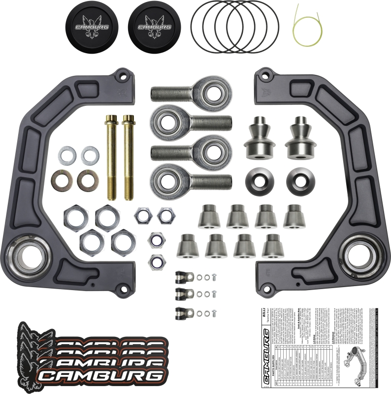 Toyota 4Runner Suspension Control Arm Kit - Front - Camburg - KINETIK V2 Billet Uniball - Gun Metal Gray - `03-`23