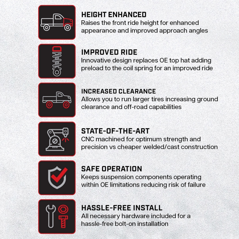 Toyota 4Runner Suspension Lift Kit - Front - Camburg - Dominator Preload Spacer - Red - `03-`24