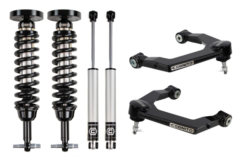 GMC Sierra 1500 Suspension Lift Kit - Front + Rear - Cognito - 1.5-3.5 Inch Perf Lift Kit w/ Cognito 2.5 Series IFP Coilover Front Shocks and SM Series Upper Control Arm Kit - Semi-gloss black - `19-`26