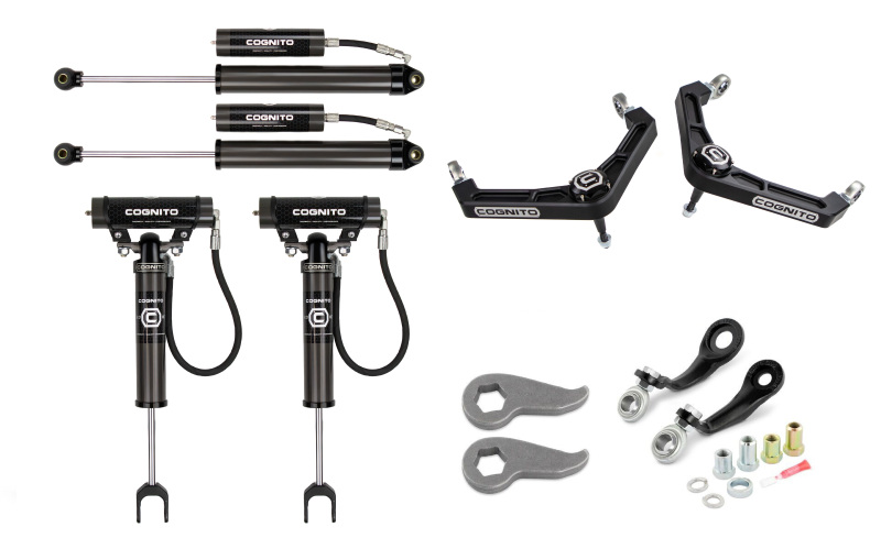 GMC Sierra 2500 Suspension Lift Kit - Cognito - 3in Premier Billet UCA Leveling Kit w/ 2.0 RR Shocks - Black Anodized - `20-`26