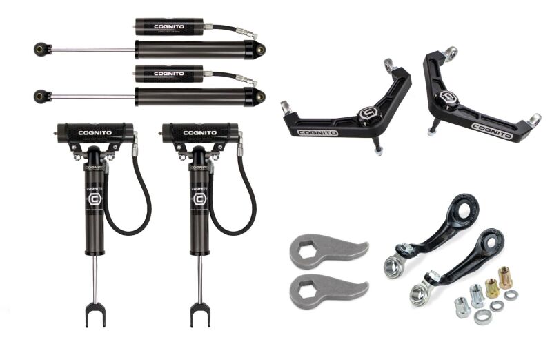 GMC Sierra 2500 Suspension Lift Kit - Cognito - 3in Premier Billet UCA Leveling Kit w/ 2.0 RR Shocks - Black Anodized - `20-`26