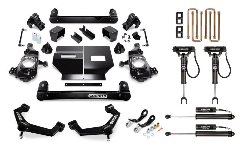 GMC Sierra 3500 Suspension Lift Kit - Cognito - 4in Performance Lift Kit w/ Cognito 2.0 RR Shocks & SM Series UCA - semi-gloss black - `20-`26