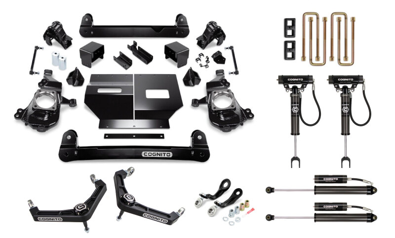 GMC Sierra 3500 Suspension Lift Kit - Cognito - 4in Performance Billet UCA + Cognito 2.0 RR Shocks - Black - `20-`26