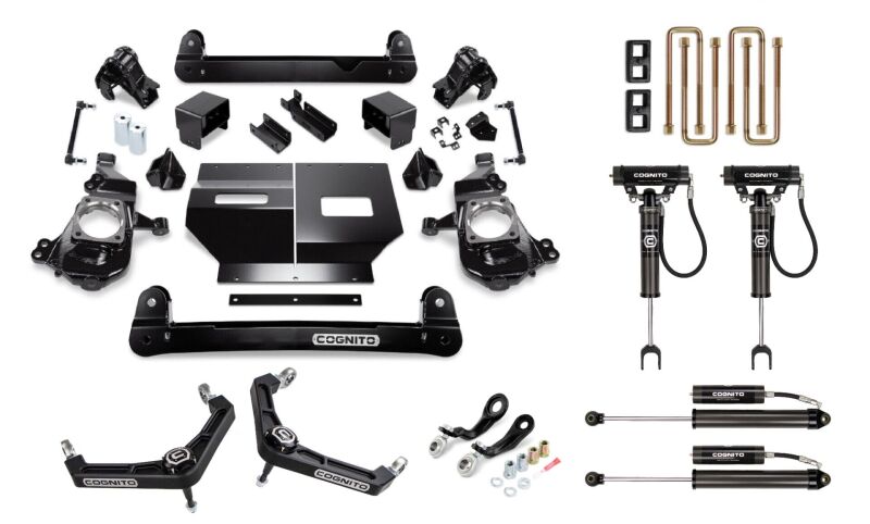 GMC Sierra 3500 Suspension Lift Kit - Cognito - 4in Performance Billet UCA + Cognito 2.0 RR Shocks - Black - `20-`26