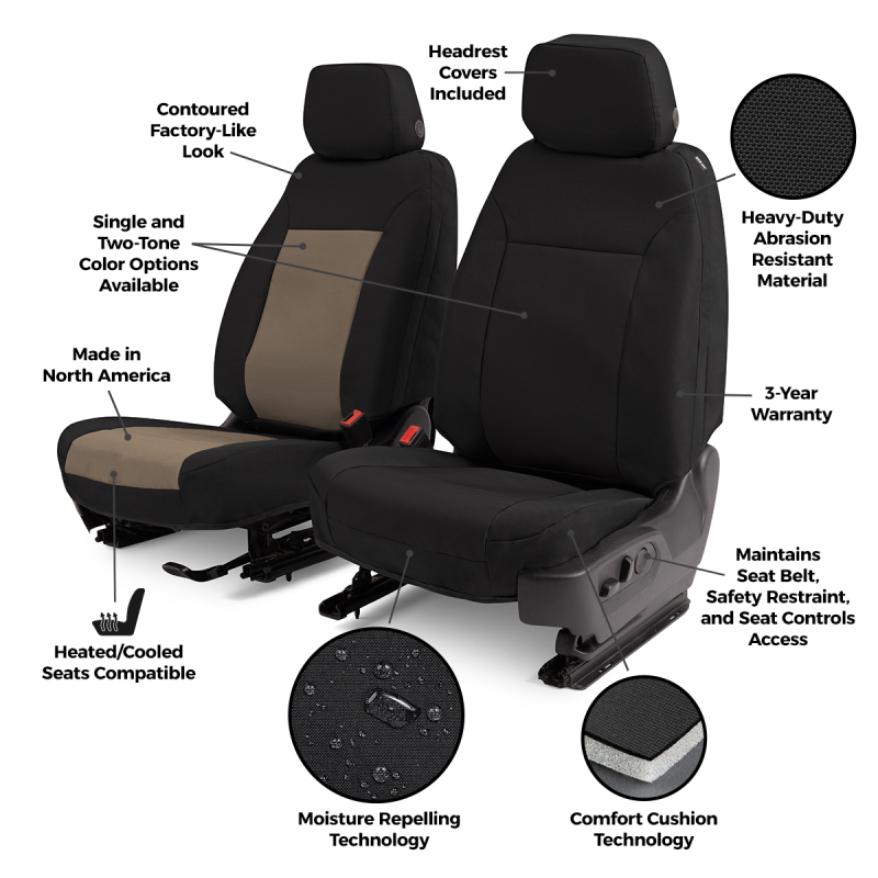 Jeep Wrangler Seat Cover - Front - Covercraft - Endura Precision Fit Custom - `24-`25