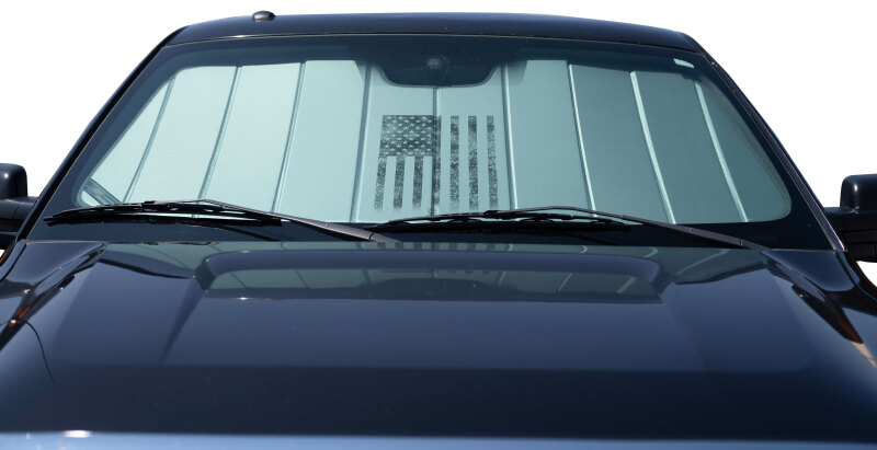 Mercedes-Benz CLA250 Window Shade - Covercraft - American Flag UVS100 Custom Sunscreen - Centered Logo - `26-`27