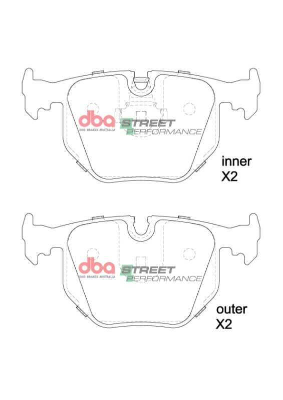 BMW M3 Brake Pads - Rear - DBA - Street Performance - `03-`06