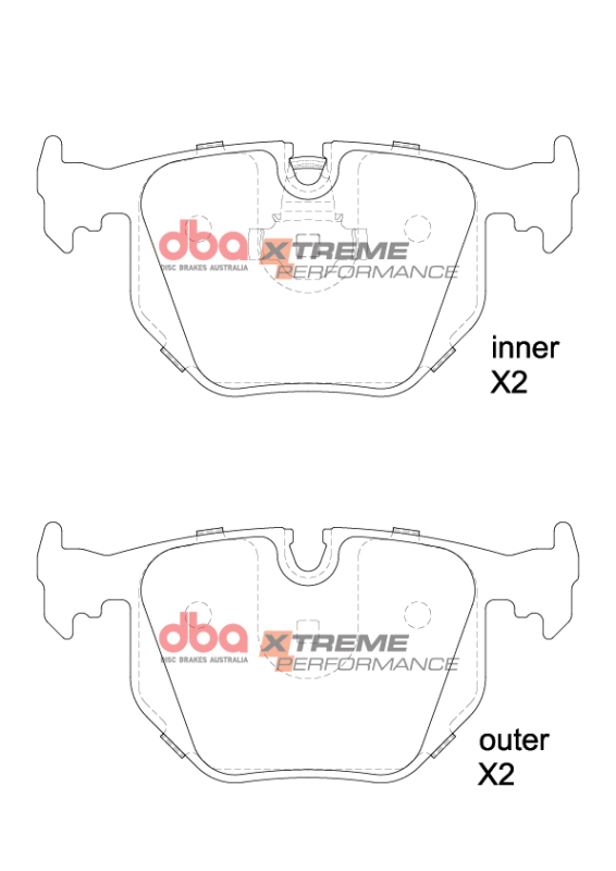 BMW M3 Brake Pads - Rear - DBA - Xtreme Performance - `03-`06