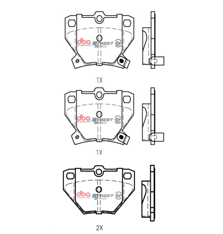 Pontiac Vibe Brake Pads - Rear - DBA - Street Series EV - `03-`08