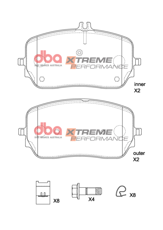 Mercedes-Benz GLE53 AMG 4Matic Brake Pads - Front - DBA - Xtreme Performance - `20-`27
