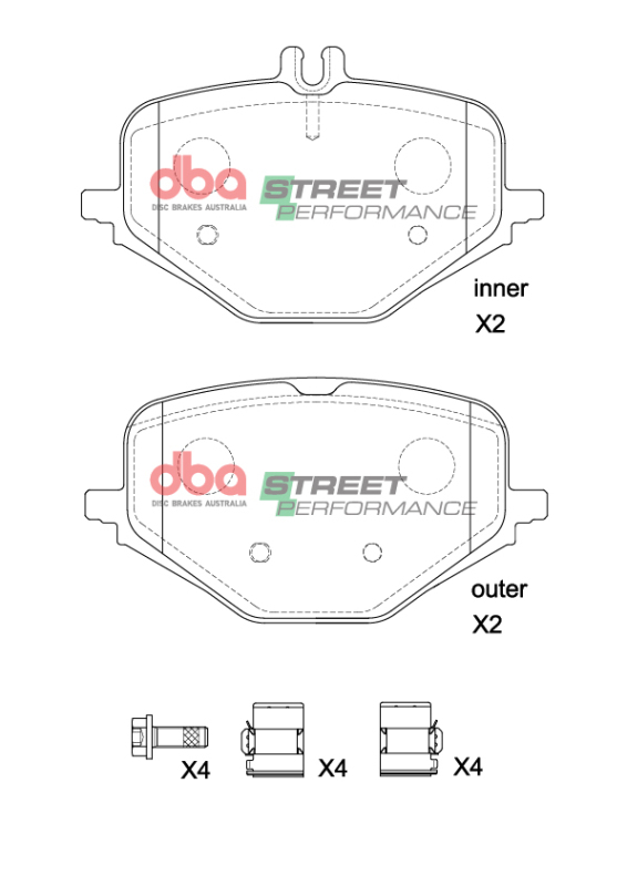 Mercedes-Benz G63 AMG Brake Pads - Rear - DBA - Street Performance - `19-`27