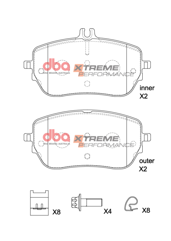 Mercedes-Benz CLA200 Brake Pads - Front - DBA - Xtreme Performance - `20-`27