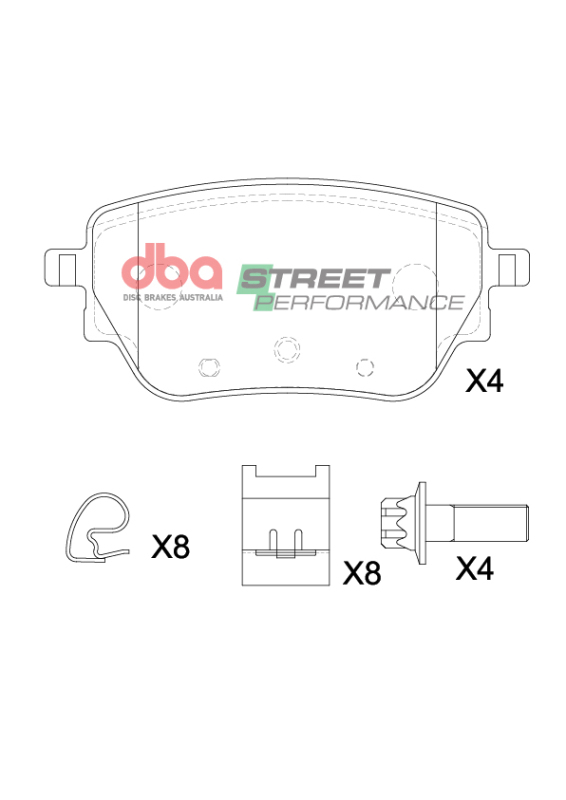 Mercedes-Benz A250 Brake Pads - Rear - DBA - Street Performance - `18-`27