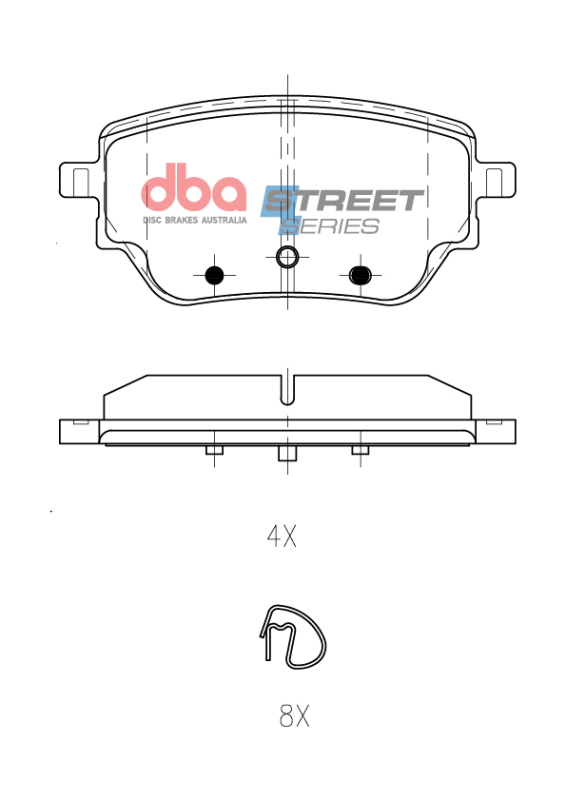 Mercedes-Benz A220 Brake Pads - Rear - DBA - Street Series - `19-`22
