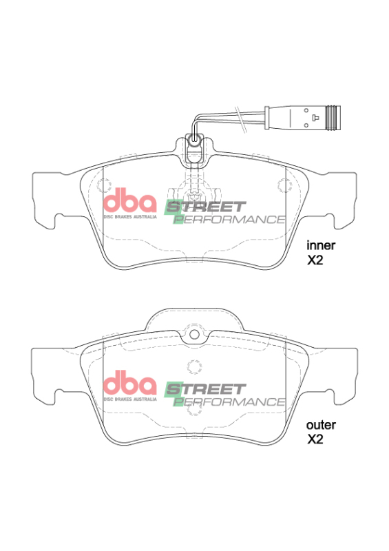 Mercedes-Benz CL500 Performance Brake Pads - Rear - DBA - Street Performance - `03-`14