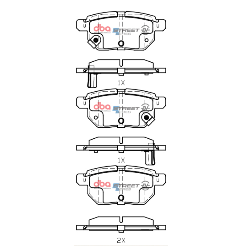 Pontiac Vibe Brake Pads - Rear - DBA - Street Series EV - `09-`10