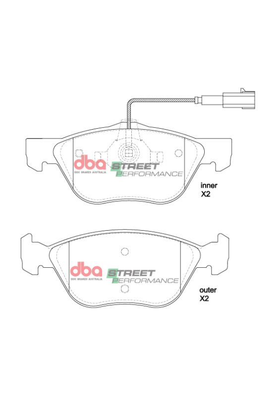 Tesla S Brake Pads - Front - DBA - Street Performance - 2014