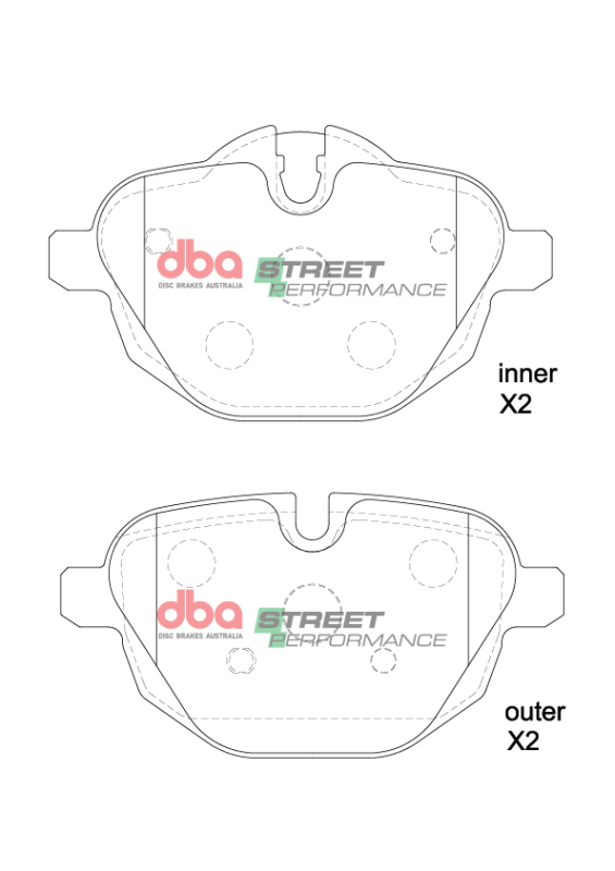 BMW 528i Brake Pads - Rear - DBA - Street Performance - `11-`17