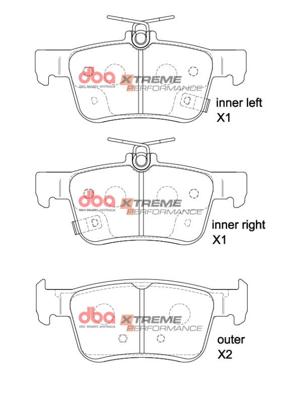 Honda Civic Type-R Brake Pads - Rear - DBA - XP Performance - `17-`27