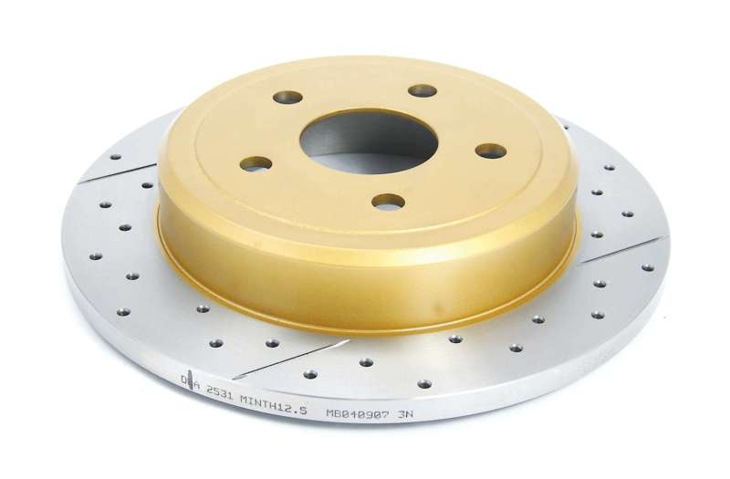 Jeep Commander Brake Rotors (1) - Rear - DBA - Street Series XGold, Drilled/Slotted - Gold - `06-`10