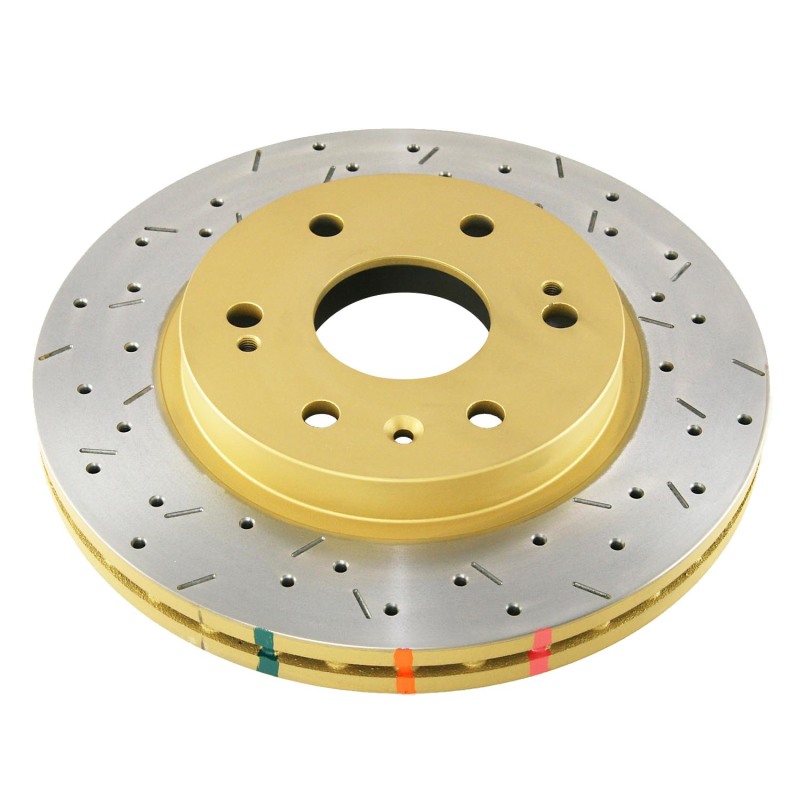 Chevrolet Silverado Brake Rotor (1) - Front - DBA - 4000 Series XS Gold, Cross-Drilled/Slotted - Gold - `06-`08