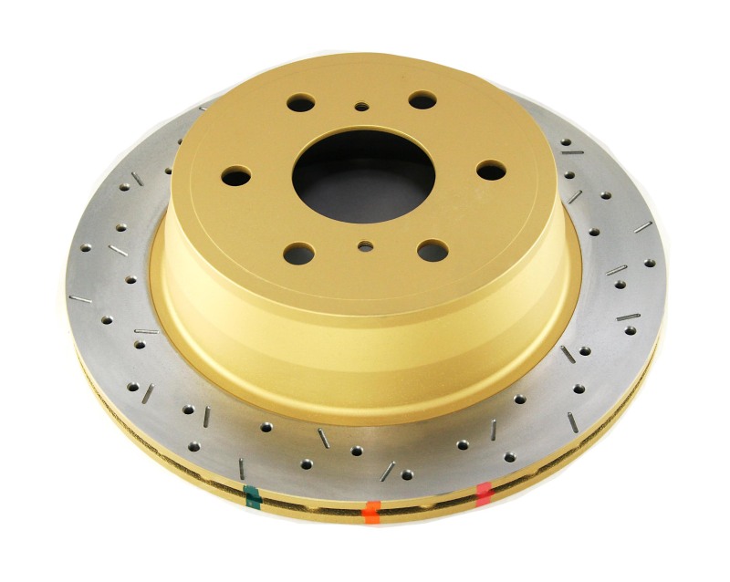 GMC Sierra Brake Rotor (1) - Rear - DBA - 4000 Series XS Gold, Drilled & Slotted - Gold - `06-`08