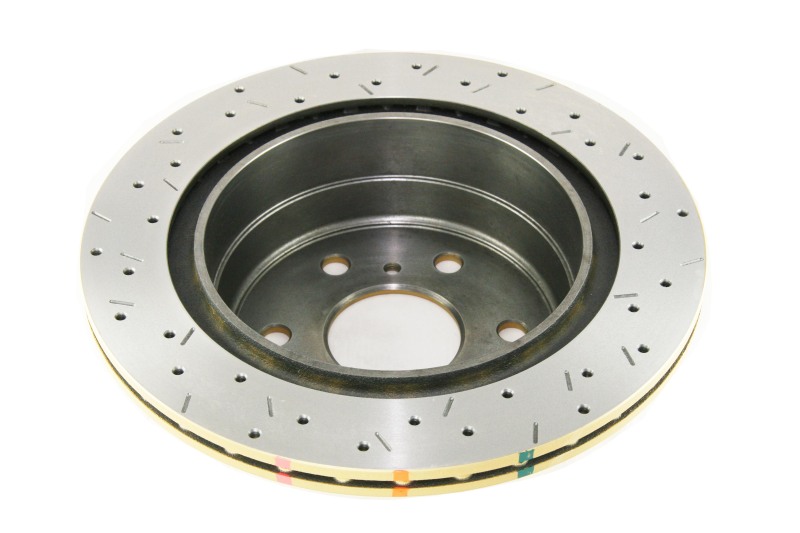 GMC Sierra Brake Rotor (1) - Rear - DBA - 4000 Series XS Gold, Drilled & Slotted - Gold - `06-`08
