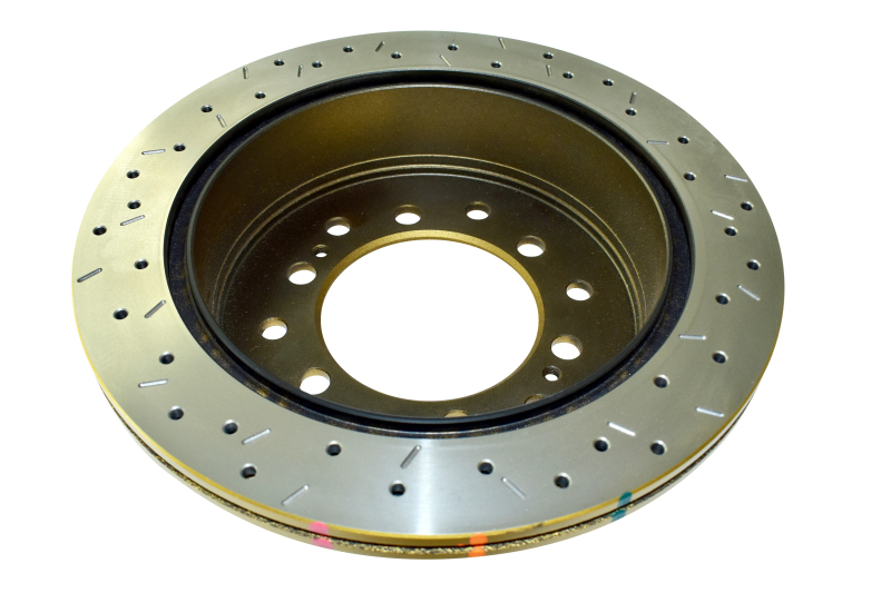 Toyota FJ Cruiser Brake Rotor (1) - Rear - DBA - 4000 Series XS Cross Drilled/Slotted - Gold - `10-`27