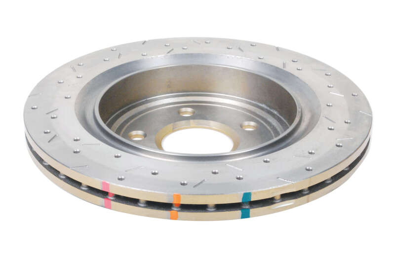 Chevrolet Corvette C6 Brake Rotor (1) - Rear - DBA - 4000 Series XS Drilled/Slotted - Gold - `05-`12