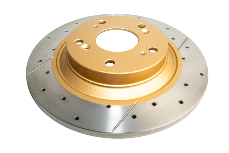Honda S2000 Brake Rotor (1) - Rear - DBA - Street Series Drilled & Slotted Rotors - Gold - `00-`09