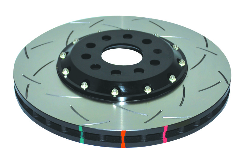 Volkswagen Golf R Brake Rotors (2) - Front - DBA - 5000 Series T3 Slotted - Black Hat - `13-`17