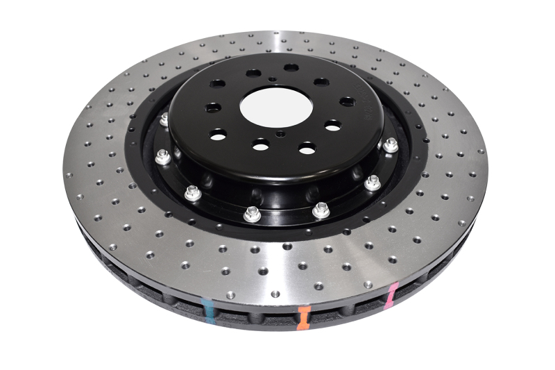 Subaru WRX STI Brake Rotor (1) - Front - DBA - 5000 Series Drilled - Black - `18-`21