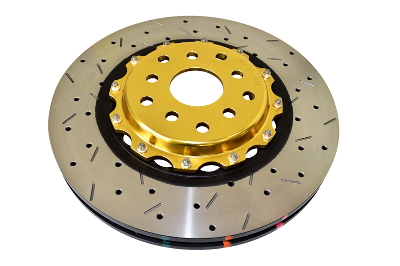 Subaru STi Brake Rotors (2) - Front - DBA - 5000 Series Drilled/Slotted - Gold - `04-`07