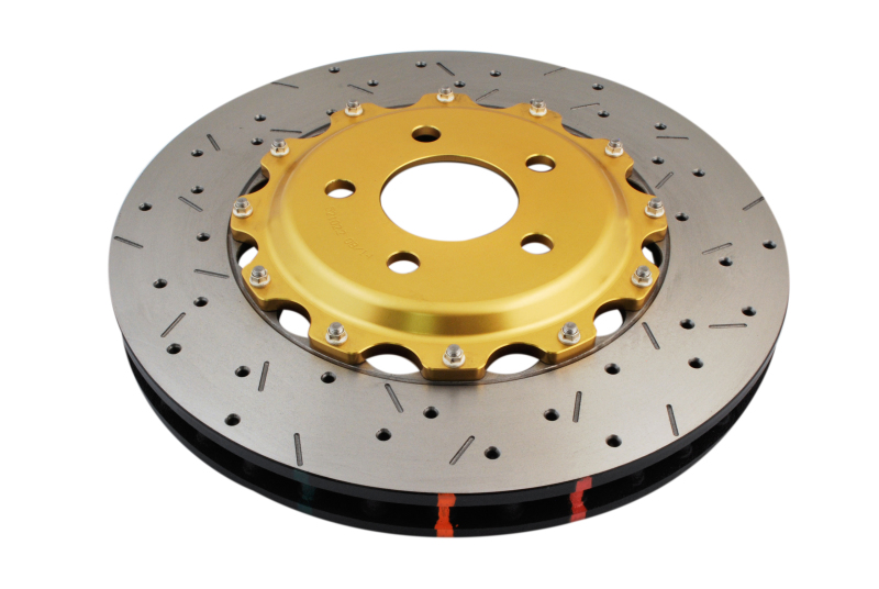 Subaru STi Brake Rotors (2) - Front - DBA - 5000 Series Drilled/Slotted - Gold - `04-`07